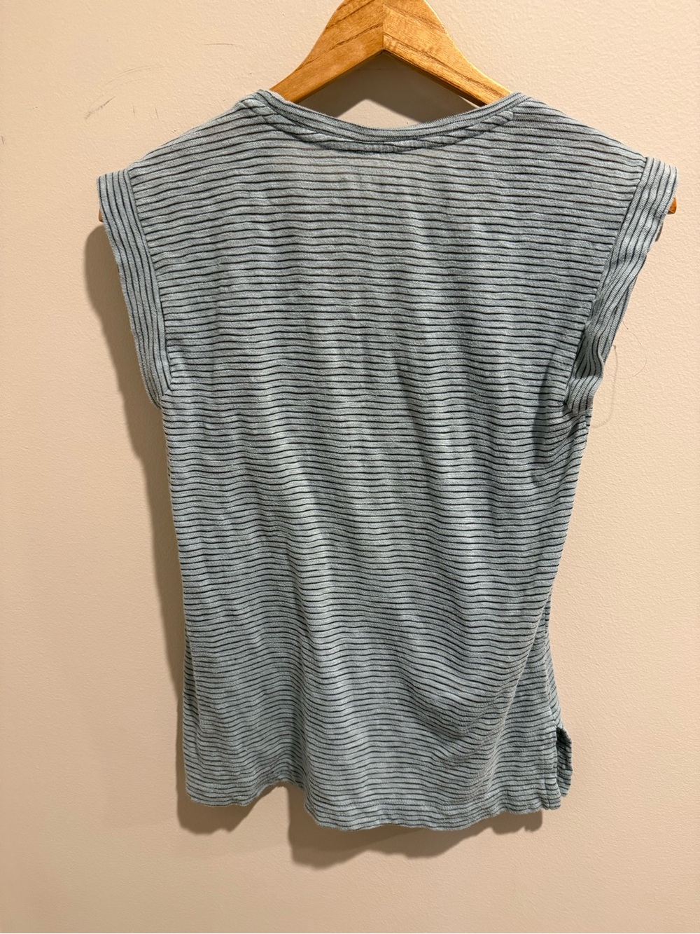 LOFT Light Blue and Charcoal Striped Scoop Neck Tank - Picture 2 of 4